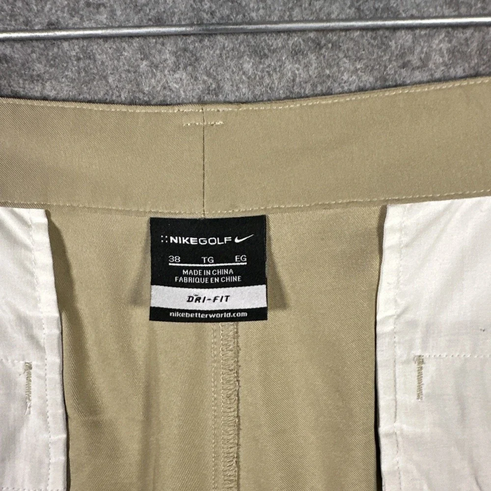 Nike Golf Shorts Flat Front Tech Khaki Beige 330239-235 Men's Size 38‎